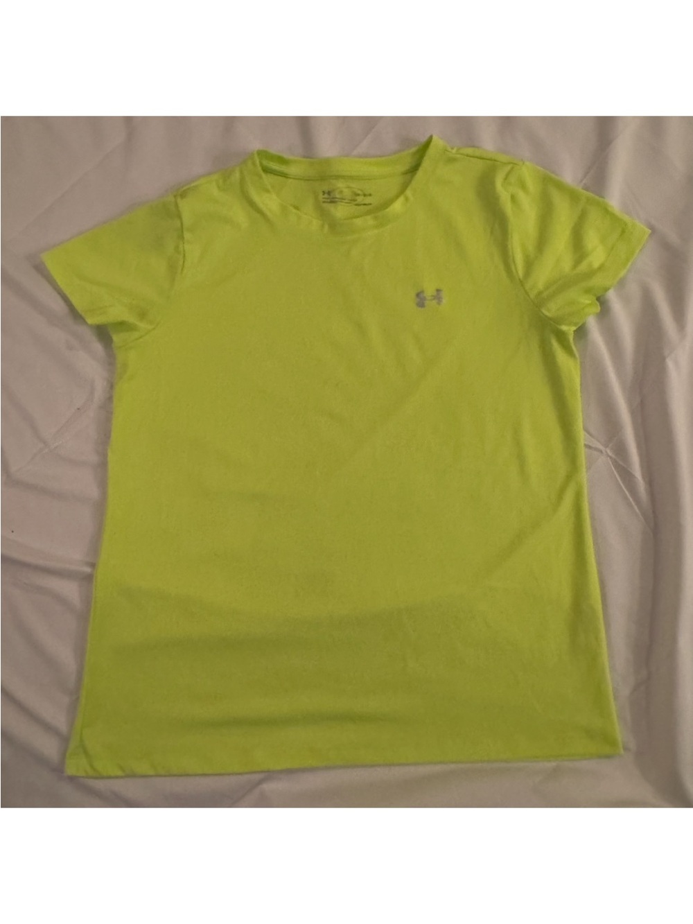 Under Armour Girls LG HeatGear Neon Green Short Sleeve Athletic Tee